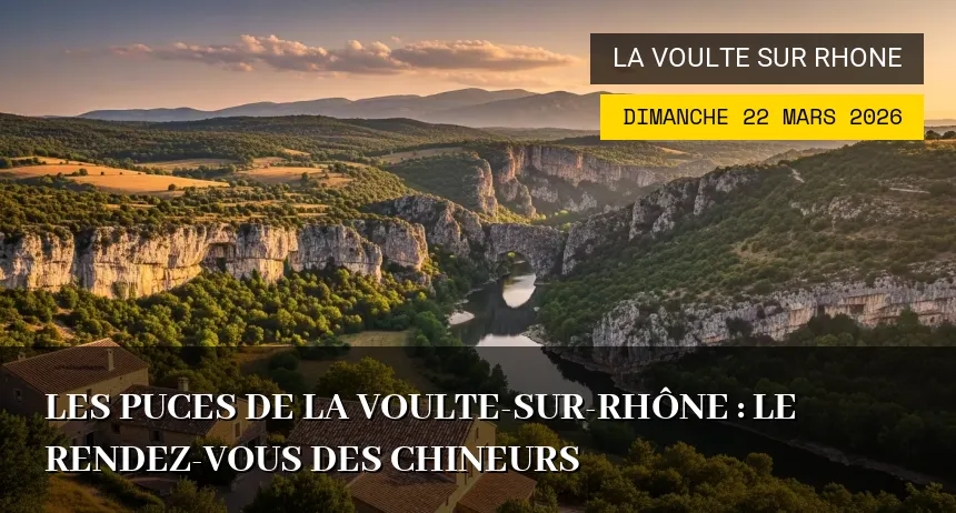 Affiche de l'événement : Les Puces de La Voulte-sur-Rhône : Le Rendez-vous des Chineurs
