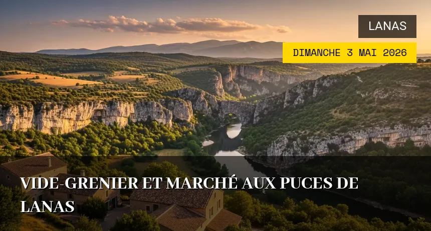 Affiche de l'événement : Vide-grenier et marché aux puces de Lanas