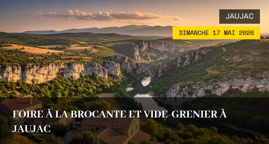 Affiche de l'événement : Foire à la Brocante et Vide-grenier à Jaujac