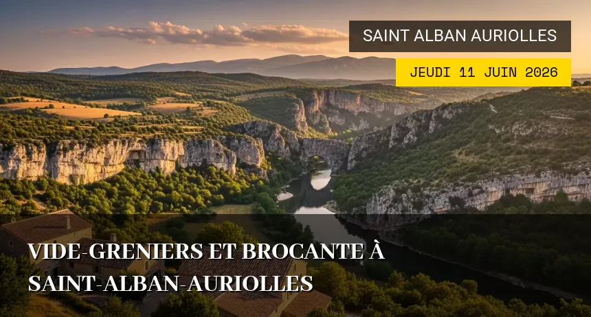 Affiche de l'événement : Vide-greniers et Brocante à Saint-Alban-Auriolles
