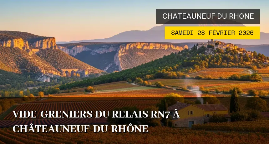 Affiche de l'événement : Vide-greniers du Relais RN7 à Châteauneuf-du-Rhône