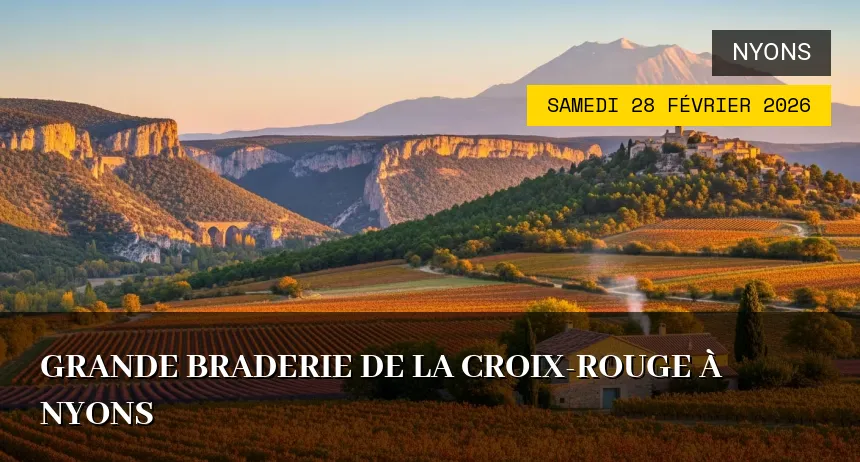 Affiche de l'événement : Grande Braderie de la Croix-Rouge à Nyons