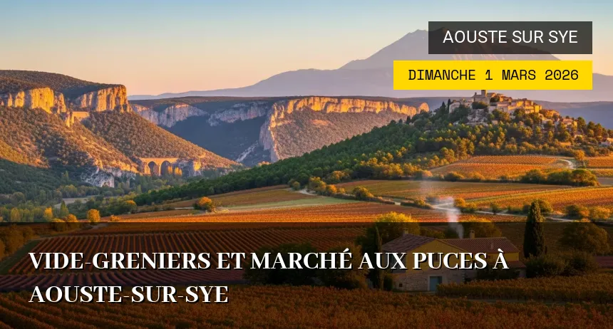 Affiche de l'événement : Vide-greniers et Marché aux Puces à Aouste-sur-Sye