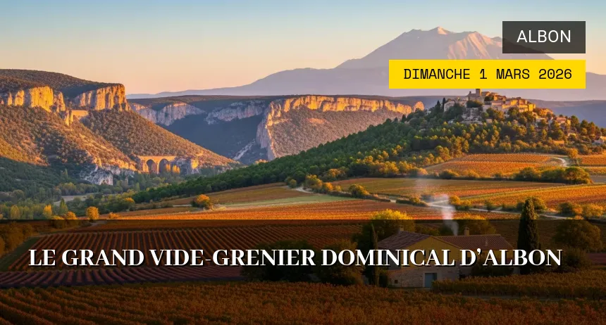 Affiche de l'événement : Le grand vide-grenier dominical d&rsquo;Albon