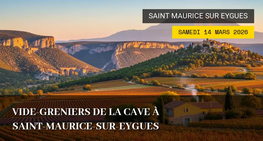 Affiche de l'événement : Vide-greniers de la Cave à Saint-Maurice-sur-Eygues