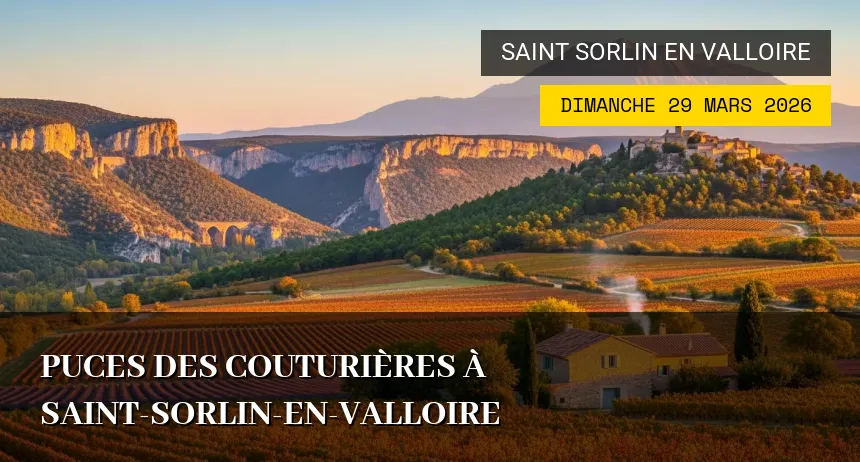 Affiche de l'événement : Puces des couturières à Saint-Sorlin-en-Valloire