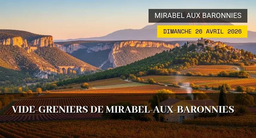 Affiche de l'événement : Vide-greniers de Mirabel-aux-Baronnies