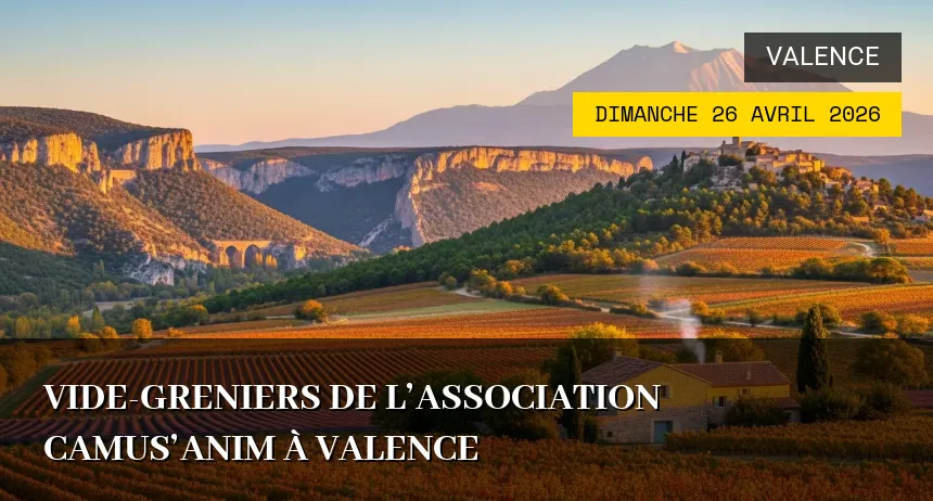 Affiche de l'événement : Vide-greniers de l&rsquo;association Camus&rsquo;anim à Valence