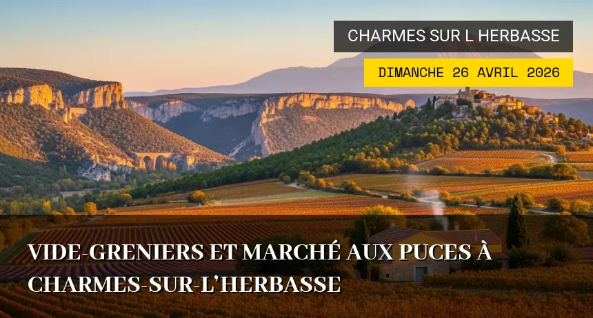 Affiche de l'événement : Vide-greniers et marché aux puces à Charmes-sur-l&rsquo;Herbasse