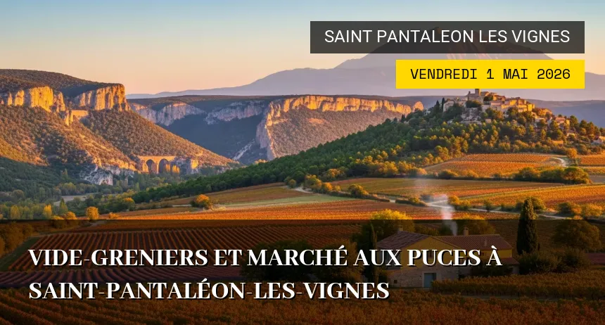 Affiche de l'événement : Vide-greniers et Marché aux puces à Saint-Pantaléon-les-Vignes