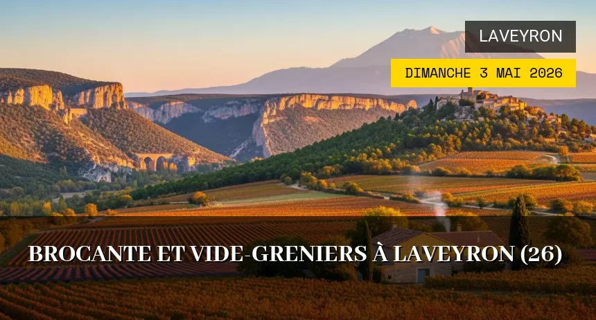 Affiche de l'événement : Brocante et Vide-greniers à Laveyron (26)