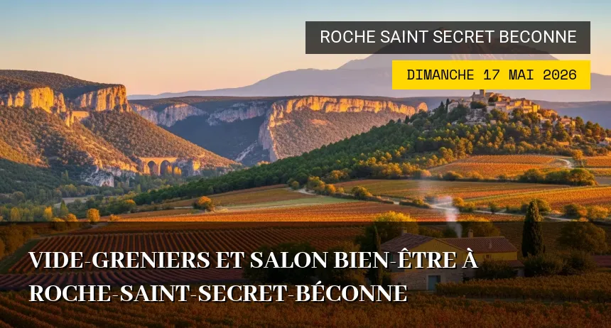 Affiche de l'événement : Vide-greniers et Salon Bien-être à Roche-Saint-Secret-Béconne