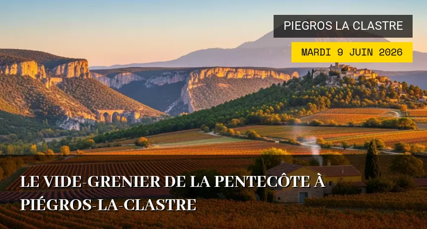 Affiche de l'événement : Le Vide-grenier de la Pentecôte à Piégros-la-Clastre