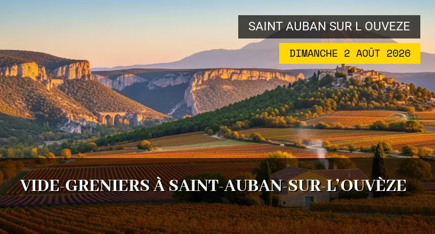 Affiche de l'événement : Vide-greniers à Saint-Auban-sur-l&rsquo;Ouvèze