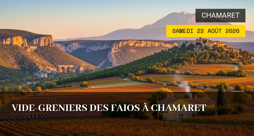 Affiche de l'événement : Vide-greniers des Faios à Chamaret