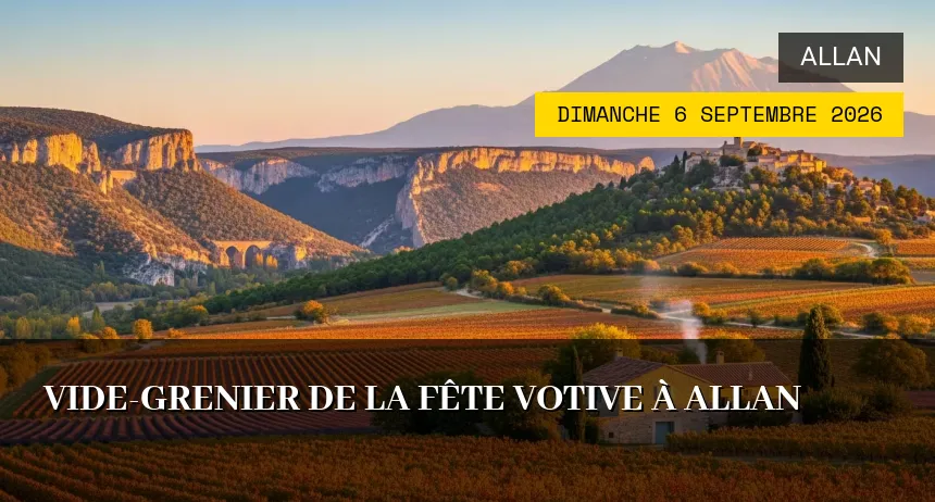 Affiche de l'événement : Vide-grenier de la Fête Votive à Allan