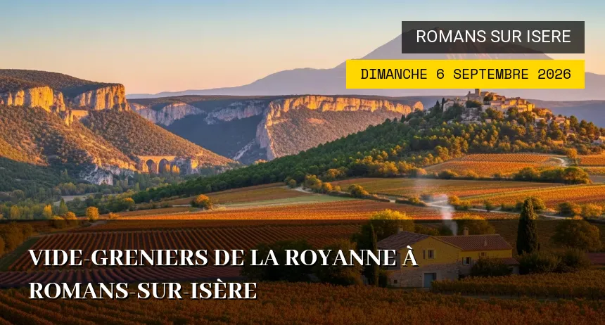Affiche de l'événement : Vide-greniers de La Royanne à Romans-sur-Isère