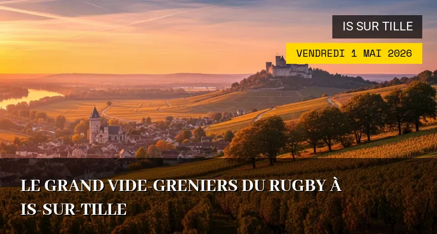 Affiche de l'événement : Le grand vide-greniers du Rugby à Is-sur-Tille