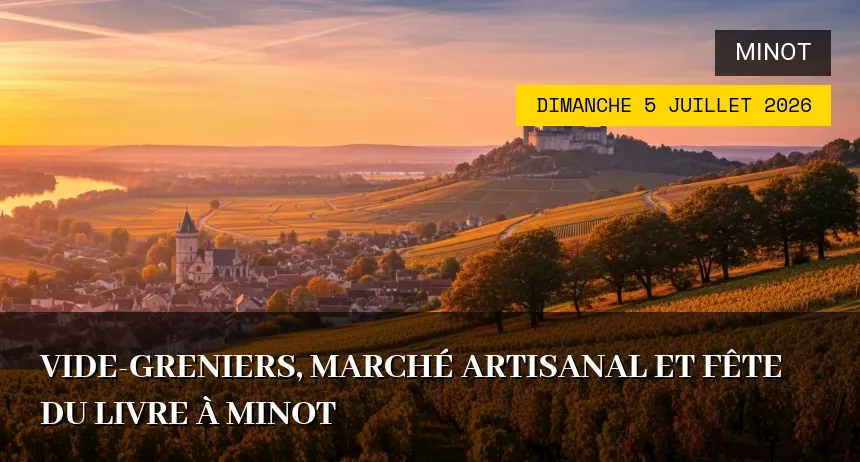 Affiche de l'événement : Vide-greniers, Marché artisanal et Fête du livre à Minot