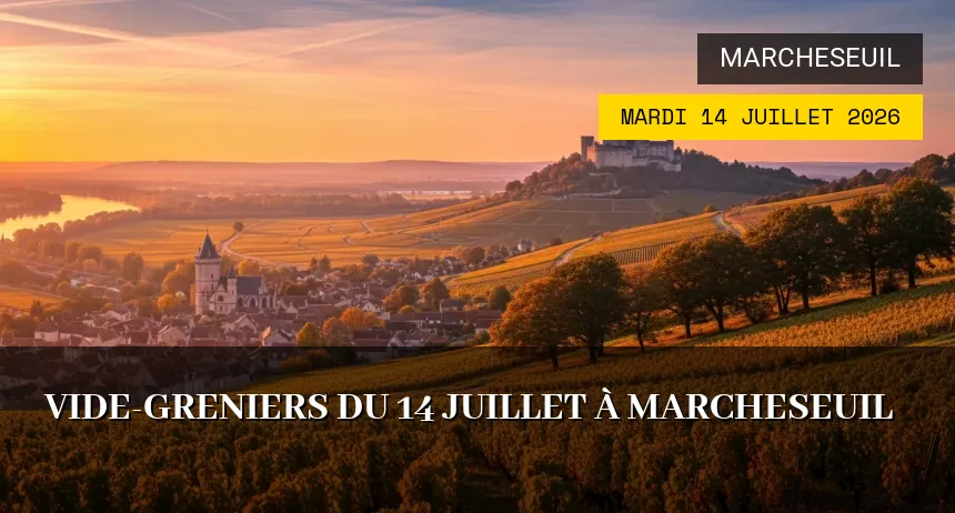 Affiche de l'événement : Vide-greniers du 14 Juillet à Marcheseuil