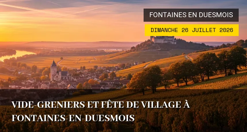 Affiche de l'événement : Vide-greniers et fête de village à Fontaines-en-Duesmois