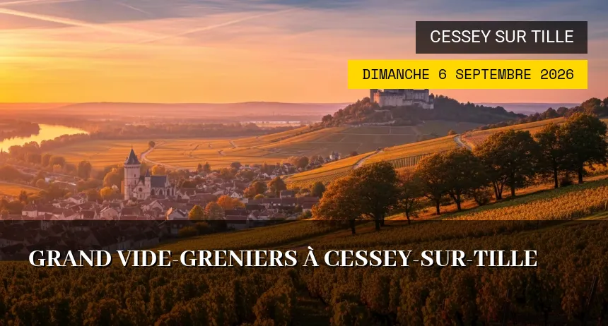 Affiche de l'événement : Grand Vide-greniers à Cessey-sur-Tille
