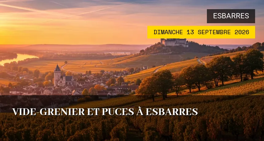 Affiche de l'événement : Vide-grenier et Puces à Esbarres