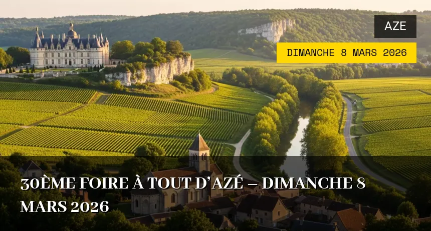 Affiche de l'événement : 30ème Foire à Tout d&rsquo;Azé – Dimanche 8 Mars 2026