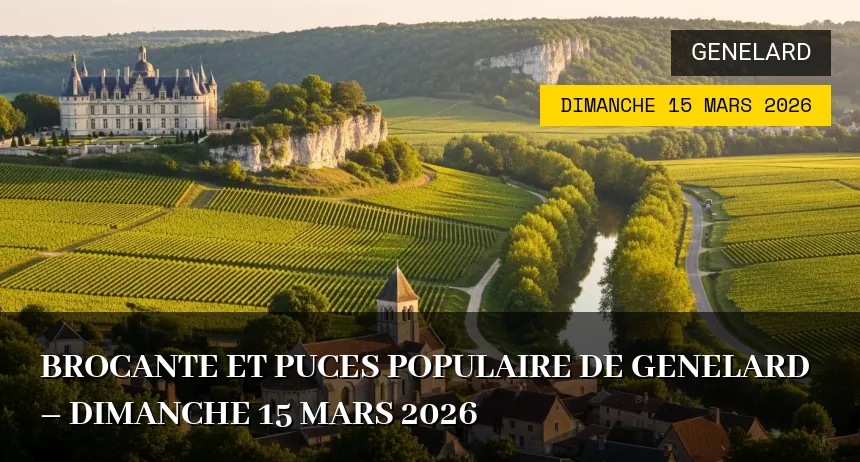Affiche de l'événement : Brocante et Puces Populaire de Genelard – Dimanche 15 Mars 2026