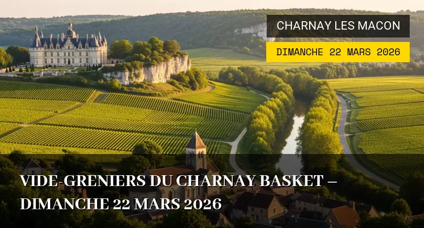 Affiche de l'événement : Vide-greniers du Charnay Basket – Dimanche 22 Mars 2026
