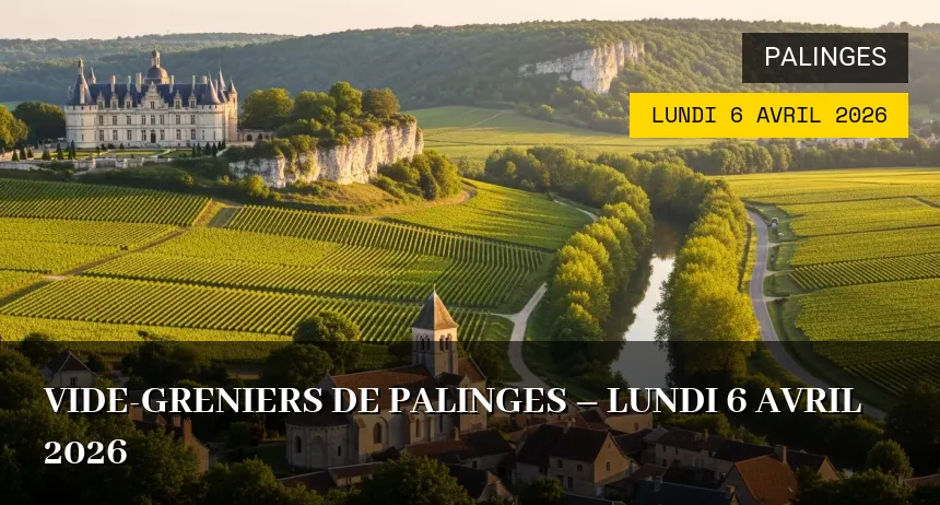 Affiche de l'événement : Vide-greniers de Palinges – Lundi 6 Avril 2026