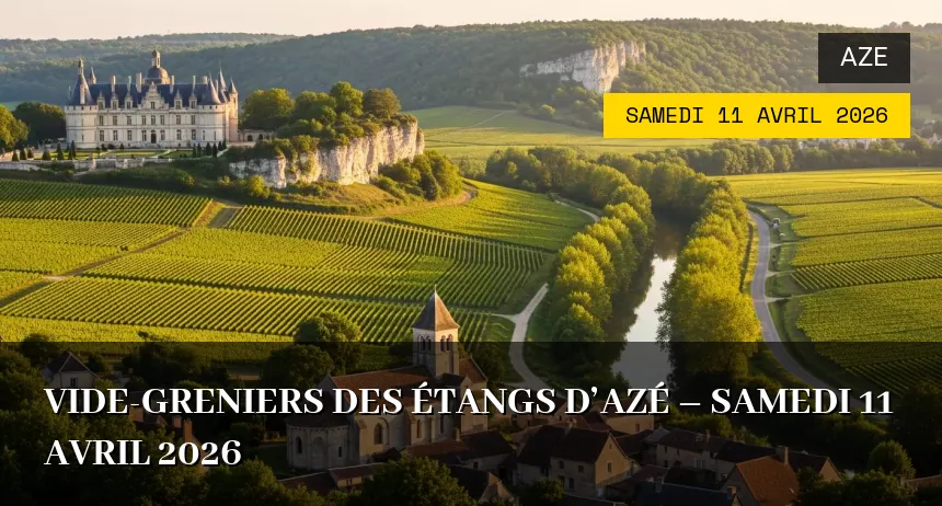 Affiche de l'événement : Vide-greniers des Étangs d&rsquo;Azé – Samedi 11 Avril 2026