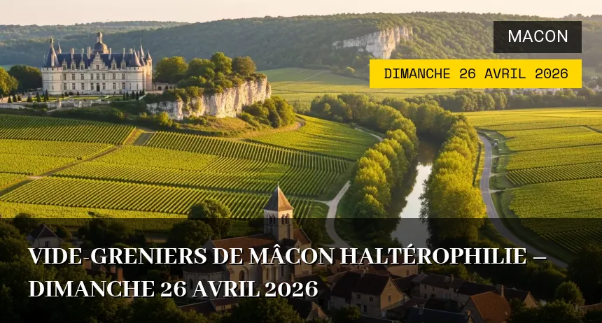 Affiche de l'événement : Vide-greniers de Mâcon Haltérophilie – Dimanche 26 Avril 2026