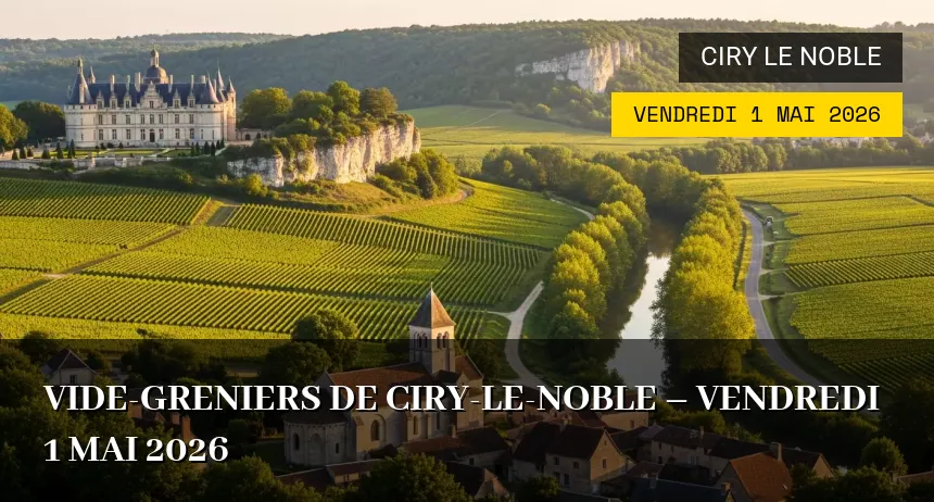 Affiche de l'événement : Vide-greniers de Ciry-le-Noble – Vendredi 1 Mai 2026