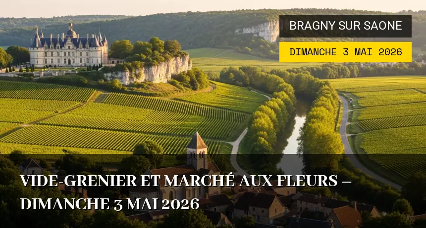Affiche de l'événement : Vide-grenier et Marché aux Fleurs – Dimanche 3 Mai 2026