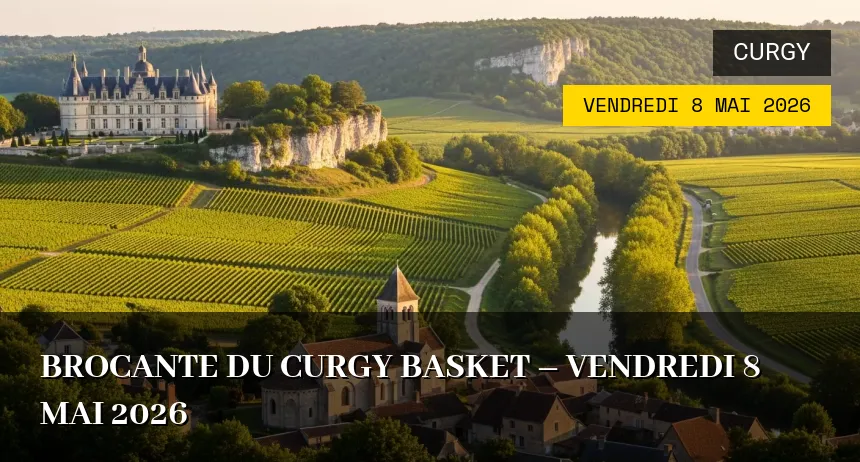Affiche de l'événement : Brocante du Curgy Basket – Vendredi 8 Mai 2026