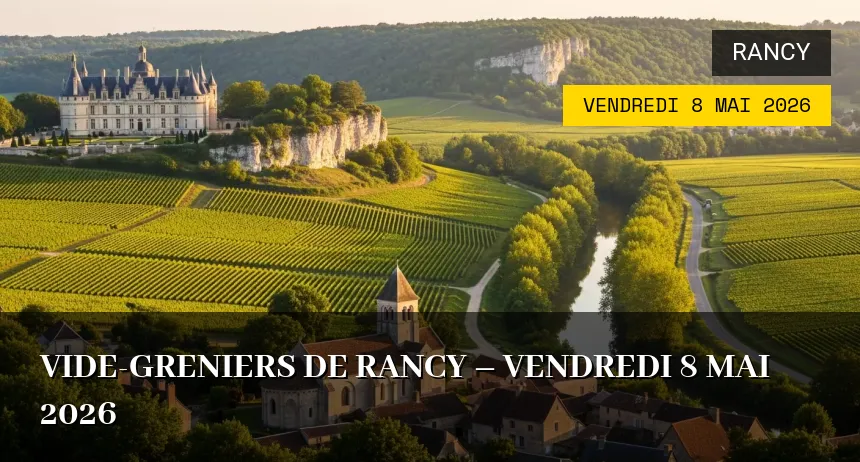Affiche de l'événement : Vide-greniers de Rancy – Vendredi 8 Mai 2026