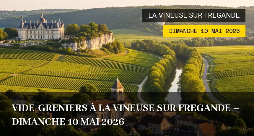 Affiche de l'événement : Vide-greniers à La Vineuse sur Fregande – Dimanche 10 Mai 2026