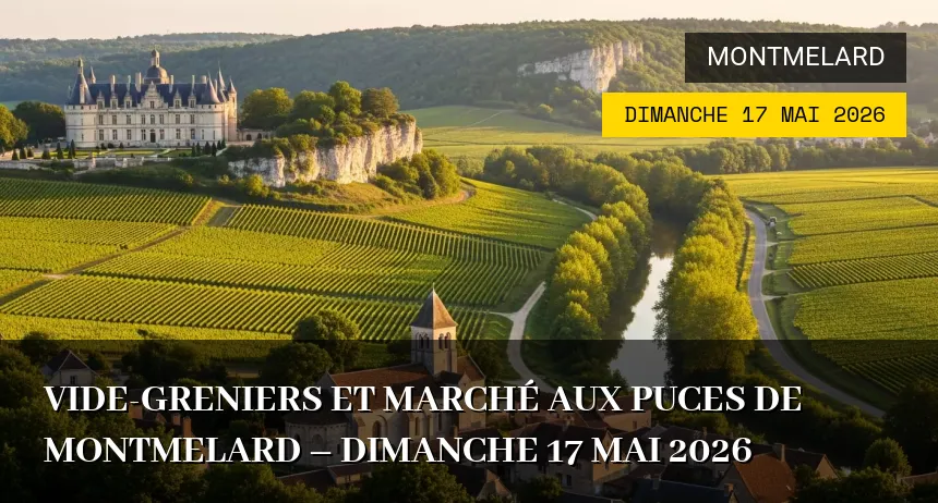 Affiche de l'événement : Vide-greniers et marché aux puces de Montmelard – Dimanche 17 Mai 2026