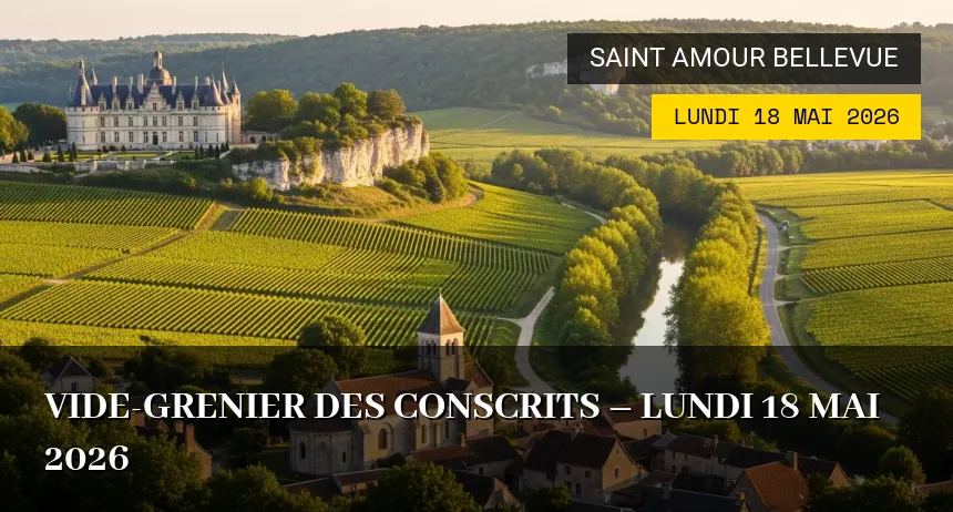 Affiche de l'événement : Vide-grenier des Conscrits – Lundi 18 Mai 2026
