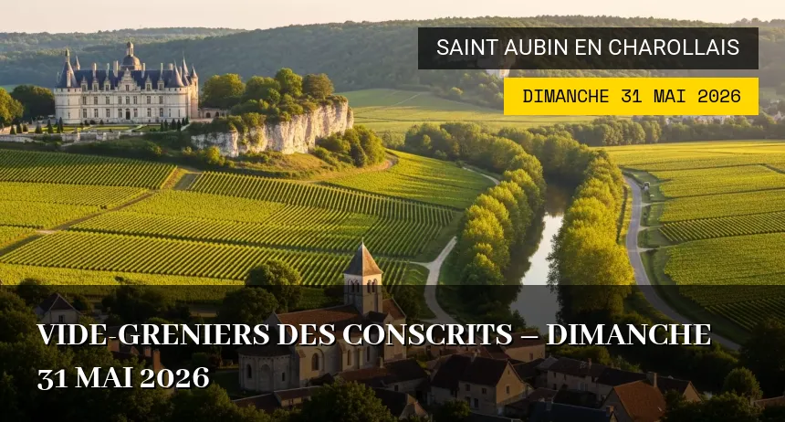 Affiche de l'événement : Vide-greniers des Conscrits – Dimanche 31 Mai 2026