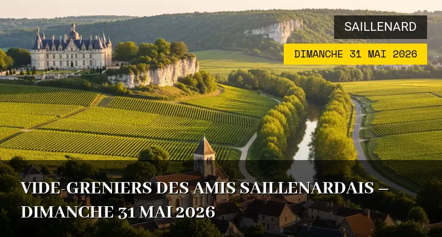 Affiche de l'événement : Vide-greniers des Amis Saillenardais – Dimanche 31 Mai 2026