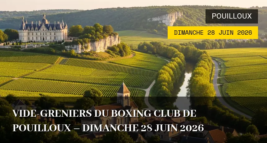 Affiche de l'événement : Vide-greniers du Boxing Club de Pouilloux – Dimanche 28 Juin 2026
