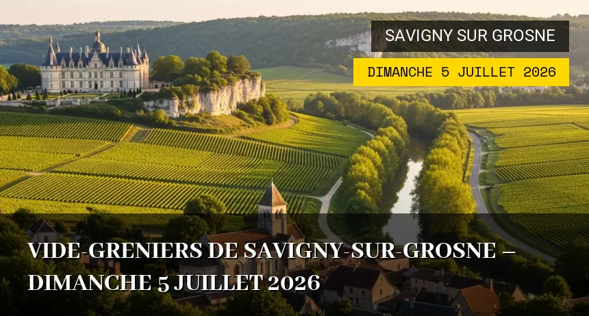 Affiche de l'événement : Vide-greniers de Savigny-sur-Grosne – Dimanche 5 Juillet 2026