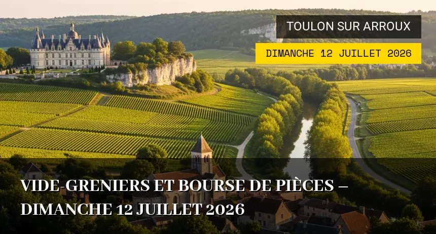 Affiche de l'événement : Vide-greniers et Bourse de Pièces – Dimanche 12 Juillet 2026