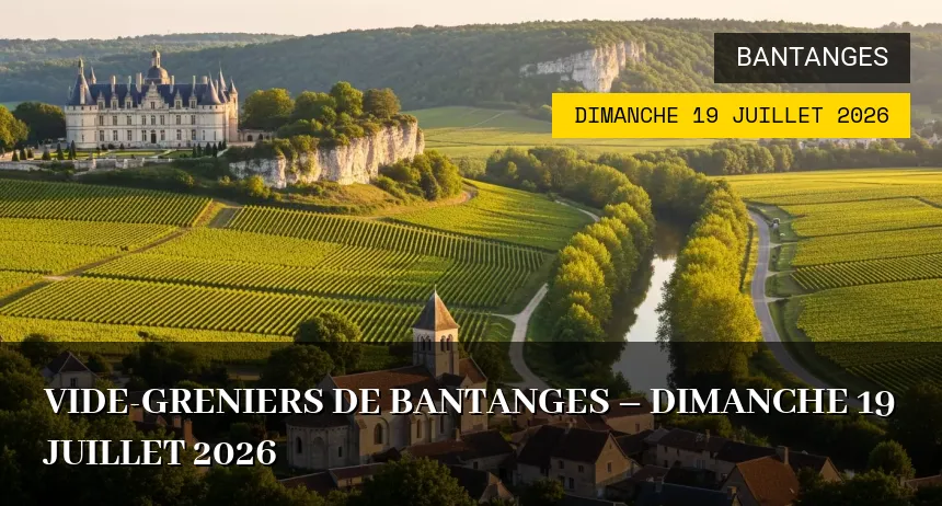Affiche de l'événement : Vide-greniers de Bantanges – Dimanche 19 Juillet 2026