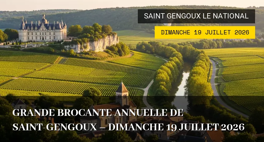 Affiche de l'événement : Grande Brocante Annuelle de Saint-Gengoux – Dimanche 19 Juillet 2026