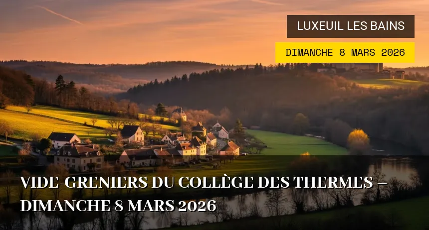 Affiche de l'événement : Vide-greniers du Collège des Thermes – Dimanche 8 Mars 2026