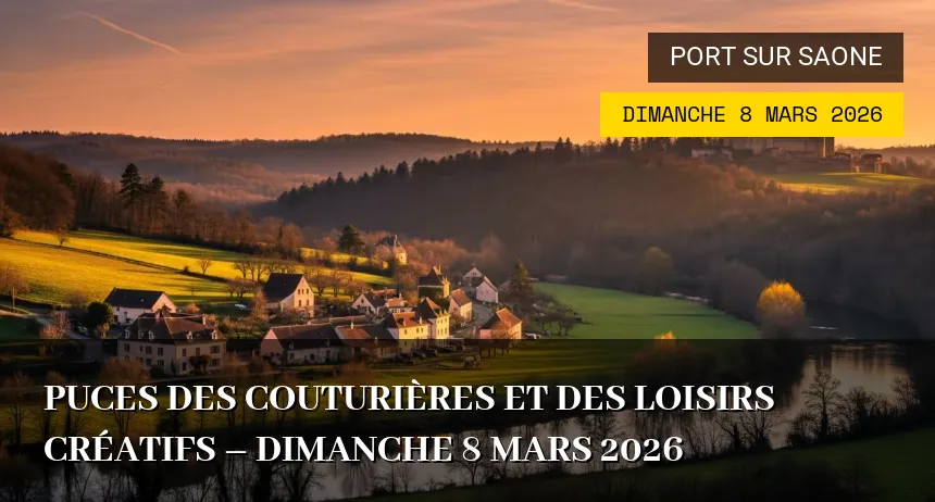 Affiche de l'événement : Puces des couturières et des loisirs créatifs – Dimanche 8 Mars 2026