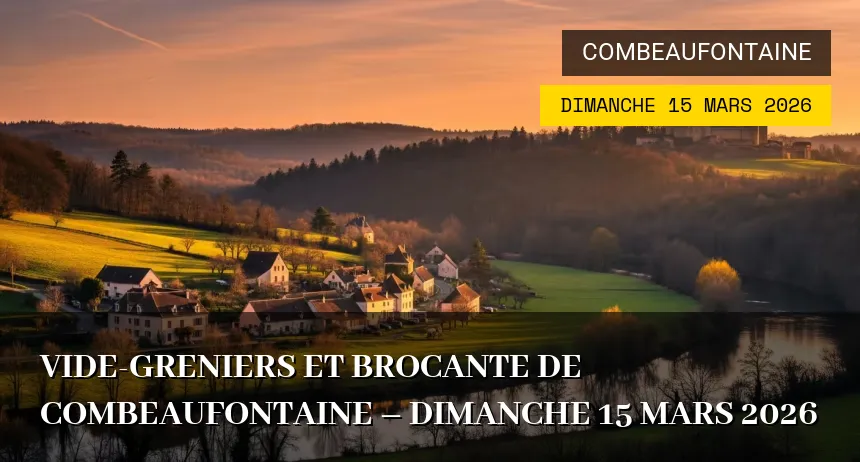 Affiche de l'événement : Vide-greniers et Brocante de Combeaufontaine – Dimanche 15 Mars 2026